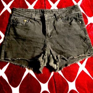 Previously owned rue21 jeans, reworked into cut distressed shorts